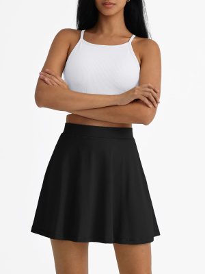 Womens Tennis Skirt with Shorts Underneath Flowy Mini Athletic Golf Skorts with Pockets 2025 Pleated Summer Outfits