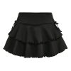 Girl's Summer Mini Skirts High Waisted Ruffle Layered Skirts Swing Flowy Skater Tennis Skirt