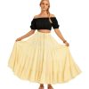 Women's 25 Yard Cotton Gypsy Belly Dance 4-Tiered A-Line Pleated Maxi Long Boho Dance Tribal Skirt