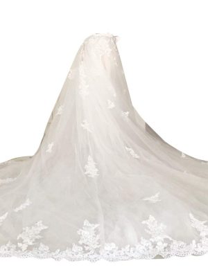 Wedding Detachable Train Long Tutu Maxi Lace Opening Front Skirt