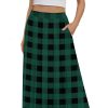Women's Maxi Skirt Flowy High Waisted Casual Long Skirts with Pockets