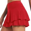 Women's Pleated Tennis Skirts Athletic Golf Skorts for Women with Pockets Shorts High Waisted Workout Layered Ruffle