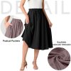 Womens Causal High Waisted Summer Midi Skirts Flowy Palazzo A-Line Long Skirt with Pockets