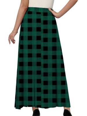 Women's Maxi Skirt Flowy High Waisted Casual Long Skirts with Pockets