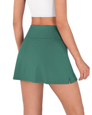 61EXwuOqmLL.jpg Women's Athletic Tennis Skorts with Pockets Built-in Shorts Golf Active Skirts for Sports Running Gym Training