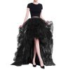 Women's Long High Low Ruffles Party Tulle Skirt