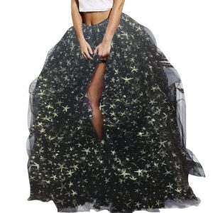Wedding Planning Women's Long Maxi Tulle Special Occasion Bustle Night Out Skirt