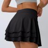 Womens Pleated Tennis Skirt with Shorts Underneath Flowy Golf Mini Skorts with Pockets 2025 Ruffle Spring Outfit
