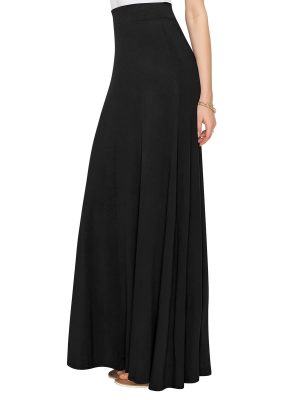 61dy0WIxYFS.jpg Women's Casual Comfy Stylish High Waist Flare Long Maxi Skirt – Available in Print & Solid Options