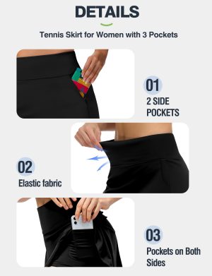 61f60INVkL.jpg Women's Tennis Skirt Shorts High Waisted Golf Skorts with Pockets Workout Athletic Casual Outfit Clothes