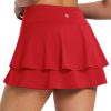 Women's Pleated Tennis Skirts Athletic Golf Skorts for Women with Pockets Shorts High Waisted Workout Layered Ruffle