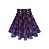 Women's Gothic Punk Plaid Pleated High Waisted Short A-line Flare Mini Skirt