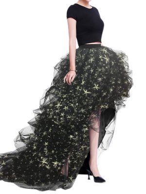 Women's Long High Low Ruffles Party Tulle Skirt