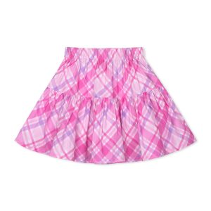 Girls and Toddlers Skirts Floral & Plaid Mini Skirt with Built-in Shorts