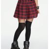 7149lOi8D7L.jpg Women's Y2K Plaid Skirt Print Flared Hem Mini Skirt Pleated A Line Short Skirts