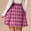 Plaid Mini Skirt for Women's Tartan A-Line Buffalo Vintage Pleated Skirts