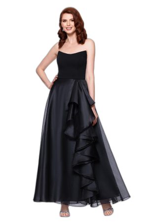 716rLuhObyL.jpg Women's Floor-Length, Strapless, Organza Ruffle Skirt, with A-line Silhouette