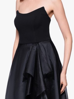 Women's Floor-Length, Strapless, Organza Ruffle Skirt, with A-line Silhouette