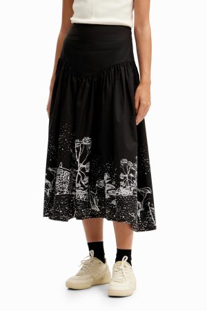 Women's Woman Woven Skirt Long