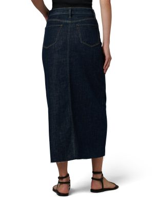 Women's The Eva High Rise Maxi Denim Skirt with Front Slit