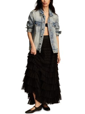 Women's Tulle Ruffle Maxi Skirt