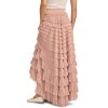 Women's Tulle Ruffle Maxi Skirt