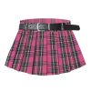 71RPO5isXML.jpg Women's Belted A-Line Stretchy Club Y2k Mini Pleated Skirt with Belt