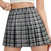 US Size Plaid Skirt for Women with Shorts High Waist Pleated Skater Skirts for Schoolgirl