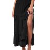 Midi Skirts for Women Split Hem Elastic High Waistd Boho Flowy Long Maxi Skirts