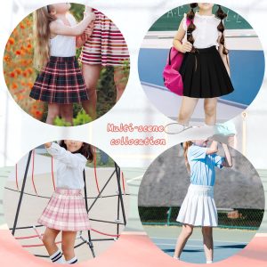 Girls Pleated Mini Skirt High Waist Tennis School Uniform Skirts 4-14 Years