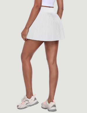Pleated Tennis Skirt for Women with Pocket Shorts High Waisted Women's Tennis Skort Athletic Golf Skirts for Casual