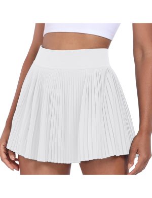 Pleated Tennis Skirt for Women with Pocket Shorts High Waisted Women's Tennis Skort Athletic Golf Skirts for Casual