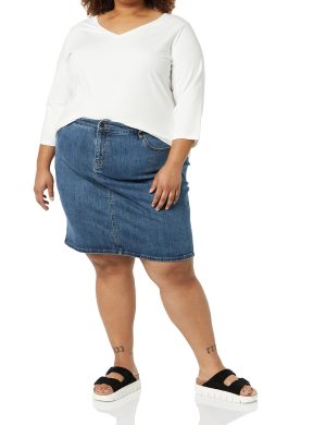 Women's Classic 5-Pocket Denim Skirt (Available in Plus Size)