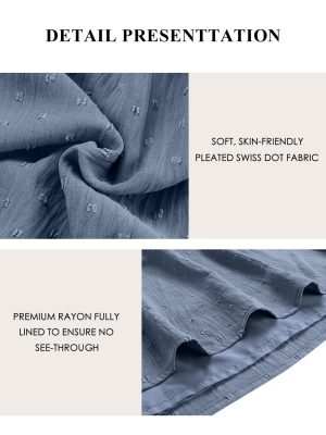 Women's Fall Boho High Waist Flowy Maxi Skirt Ruffle Tiered Swiss Dot Casual Long Skirts and Pockets