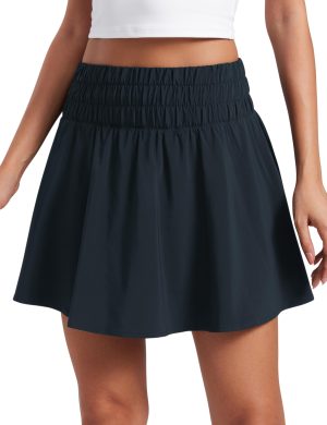 71mIAfcsYL.jpg High Waisted Flowy Tennis Skirts for Women Pleated Casual Golf Athletic Pickleball Skorts with Shorts Pockets