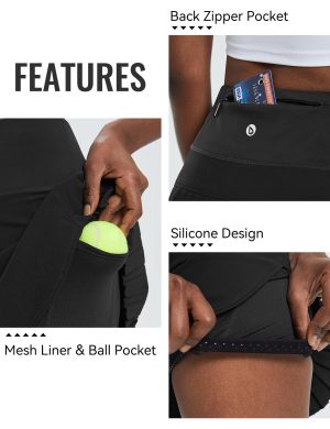 Women's Pleated Tennis Skirt Golf Skorts for Woman High Waisted Lightweight Athletic Shorts Pockets