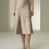 71xROg0QieL.jpg Silk Midi Skirt Bias-Cut 32Momme Double-Faced 100% Silk Charmeuse Side Slit Hem Waistband
