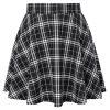Women Plus Size Casual Mini Skater Skirt Elastic Lining High Waist Basic Flared Skorts Pleated with Pocket