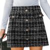 Women Skirts Tweed High Waist Mini Skirt Short Skirts