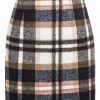 8164ehY8zL.jpg 2025 Plaid Pencil Skirts for Women High Waisted Casual Stretch Bodycon Mini Skirt