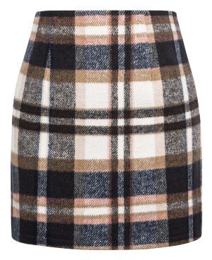 8164ehY8zL.jpg 2025 Plaid Pencil Skirts for Women High Waisted Casual Stretch Bodycon Mini Skirt