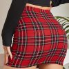 Women's Elastic High Waist Bodycon Pencil Mini Skirt