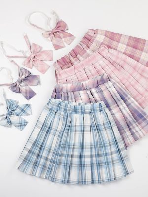 Girls Pleated Mini Skirt High Waist Tennis School Uniform Skirts 4-14 Years