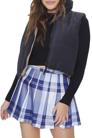 Women's Pleated Plaid Mini Skirt