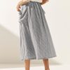 81WFXIBFvFL.jpg Womens Plaid Midi Skirt Flowy Elastic High Waist Long Skirts with Pockets