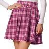Plaid Mini Skirt for Women's Tartan A-Line Buffalo Vintage Pleated Skirts