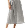 81bLyyQKauL.jpg Womens Plaid Midi Skirt Flowy Elastic High Waist Long Skirts with Pockets