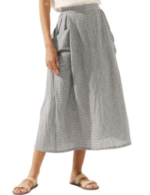 81bLyyQKauL.jpg Womens Plaid Midi Skirt Flowy Elastic High Waist Long Skirts with Pockets