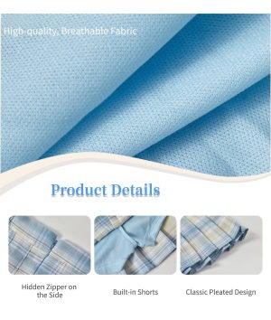 Pleated Skirts for Girls High Waisted School Uniform Skort with Undershorts Athletic Girls Tennis Skirt 2-14