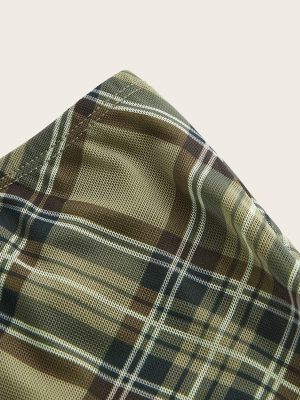 Women's Plaid Skirt Y2k Mesh Overlay Midi Skirt Long Flowy Grunge Skirt